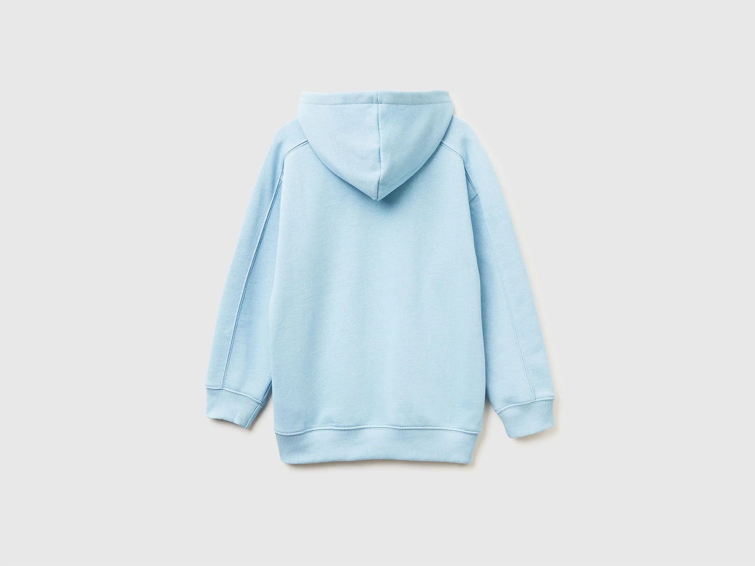 Benetton_Light Blue_Warm Sweatshirt in Cotton with Print_3J73C205C_27G_02