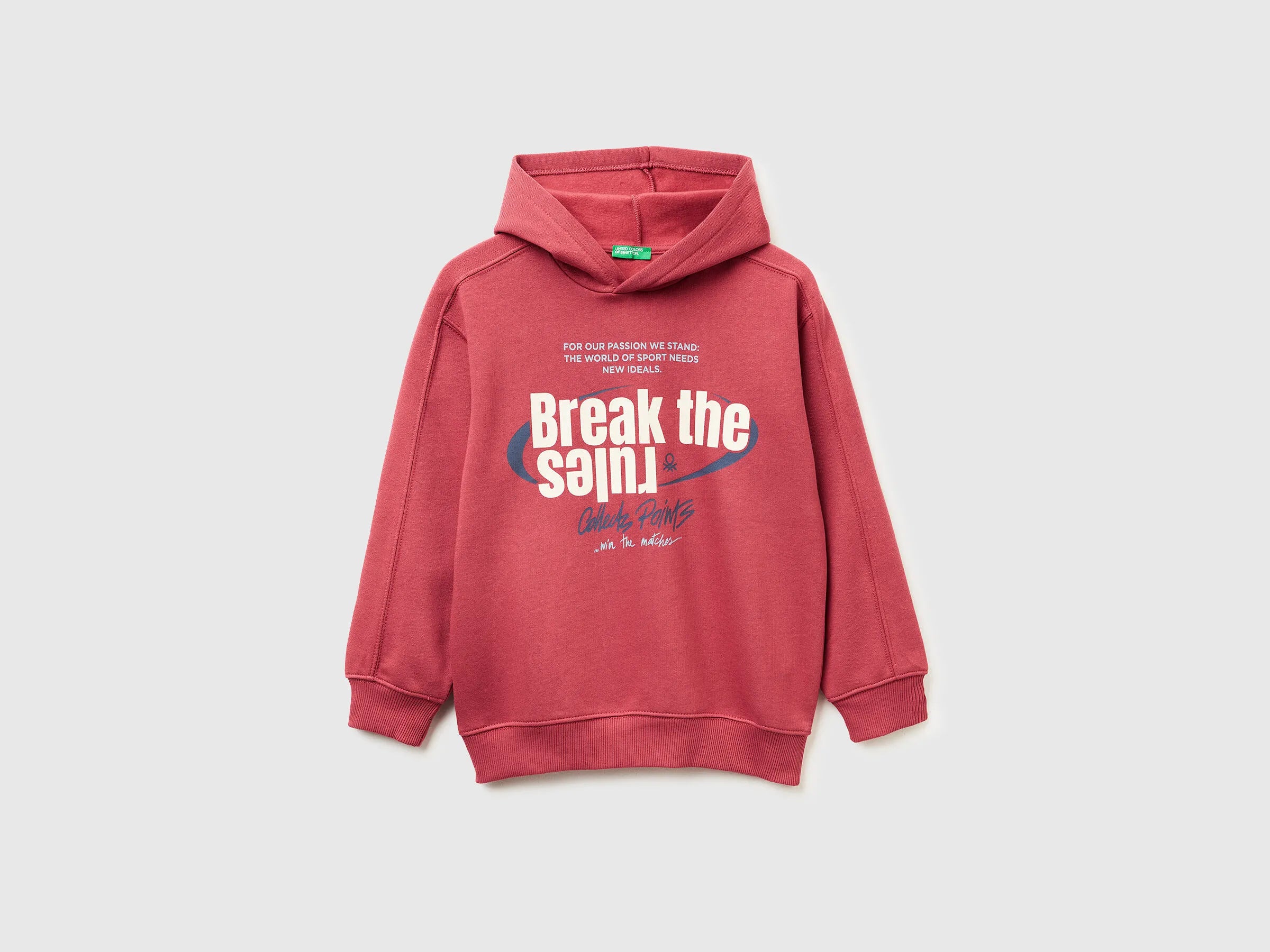Benetton_Coral_Warm Sweatshirt in Cotton with Print_3J73C205C_39J_01