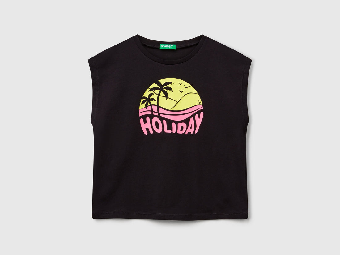 Benetton_T-Shirt with Neon Print_3JERC10PB_100_01