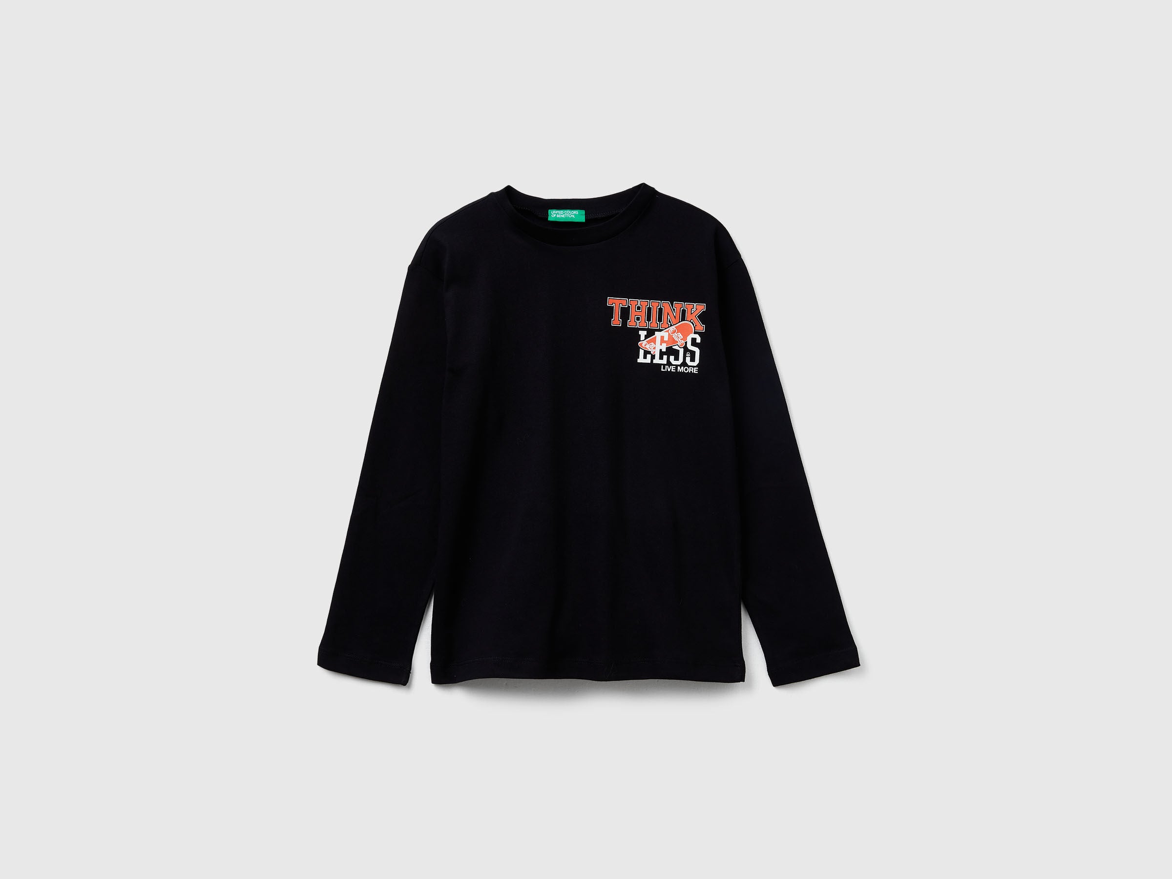 Benetton_Black_T-Shirt with Print_3JERC10QO_100_01