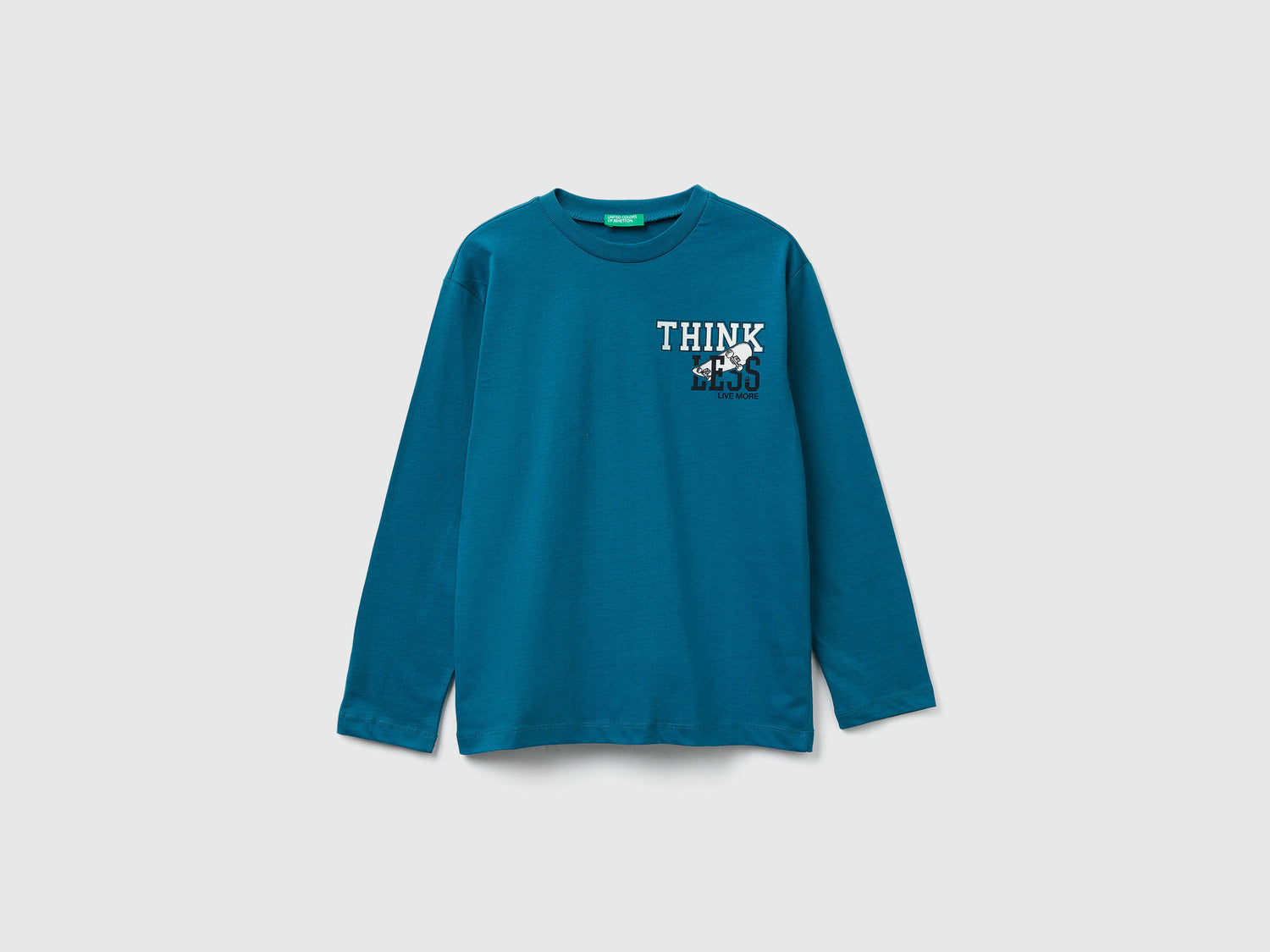 Benetton_Teal_T-Shirt with Print_3JERC10QO_3C5_01