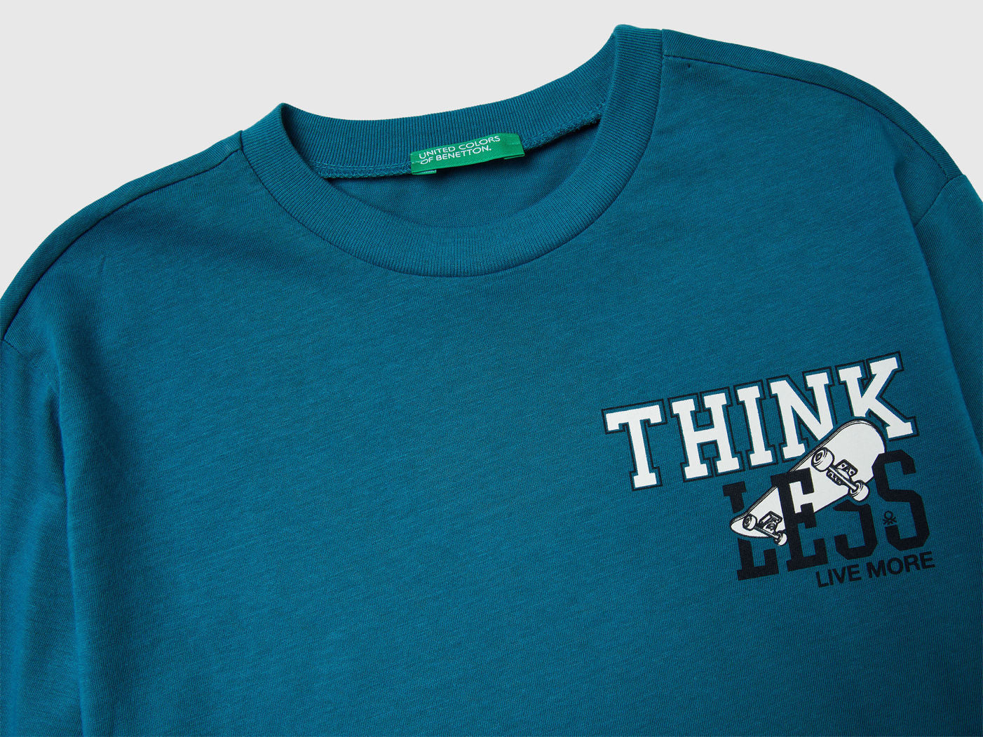 Benetton_Teal_T-Shirt with Print_3JERC10QO_3C5_03