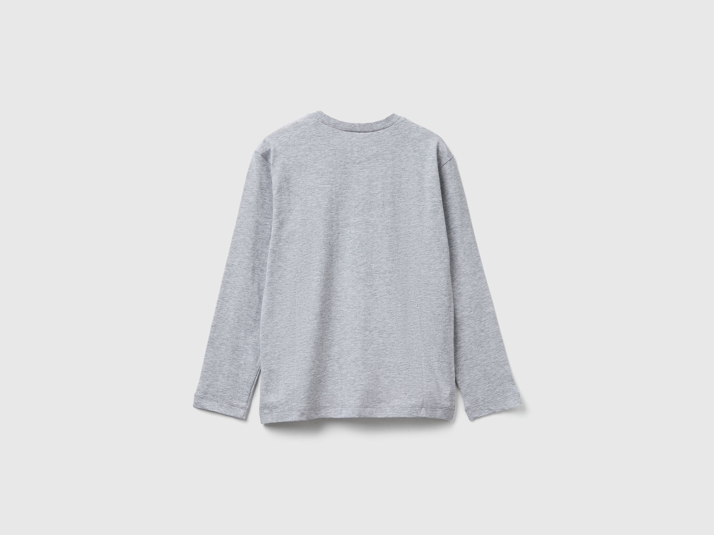 Benetton_Light Gray_T-Shirt with Print_3JERC10QO_501_02