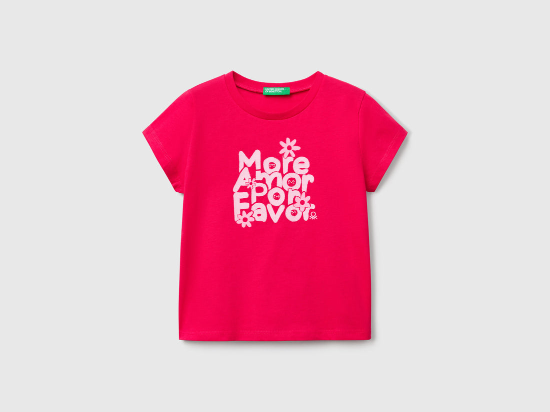 Benetton_T-Shirt with Neon Print_3JERG10J3_02E_01