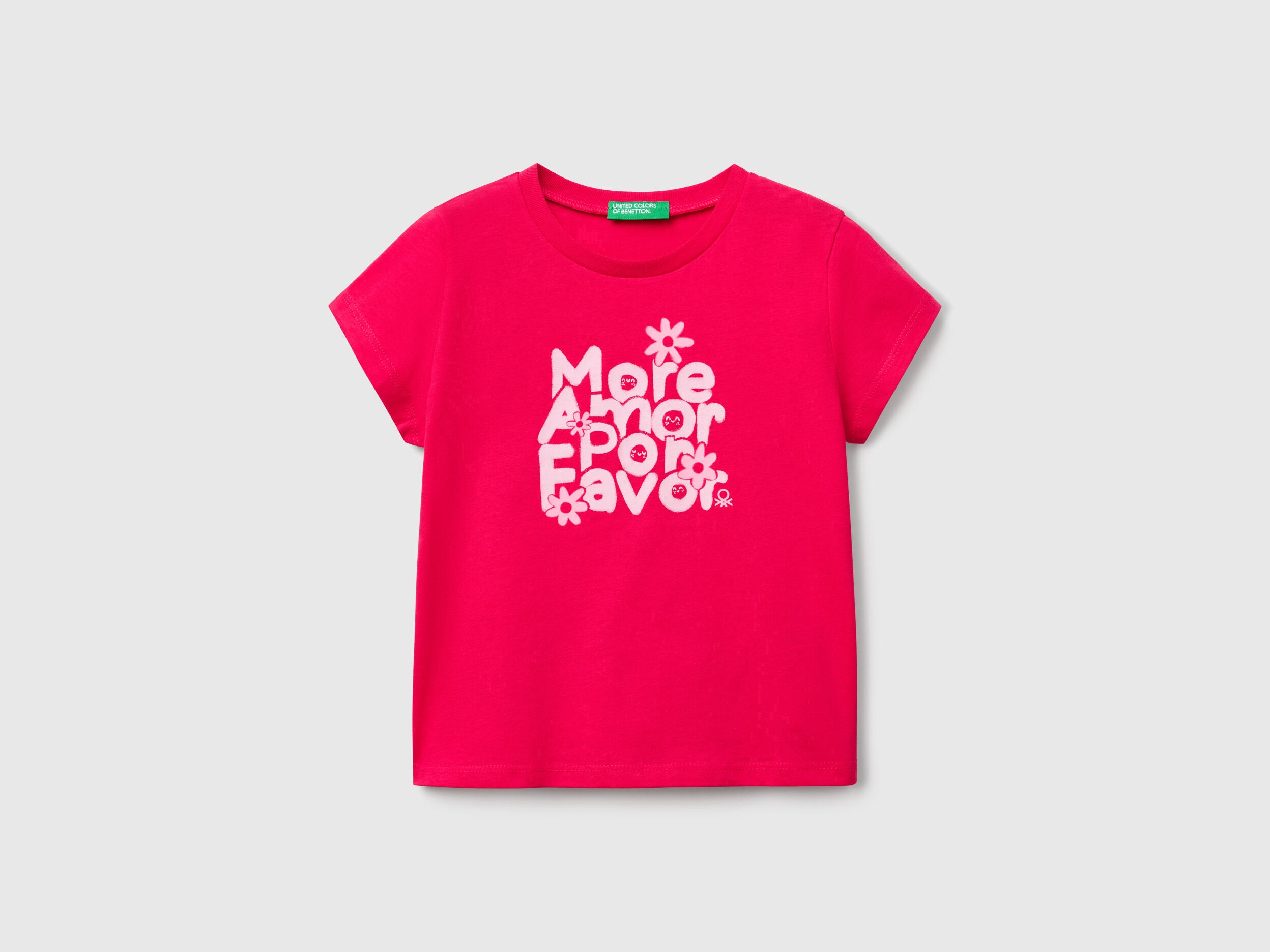 Benetton_T-Shirt with Neon Print_3JERG10J3_02E_01