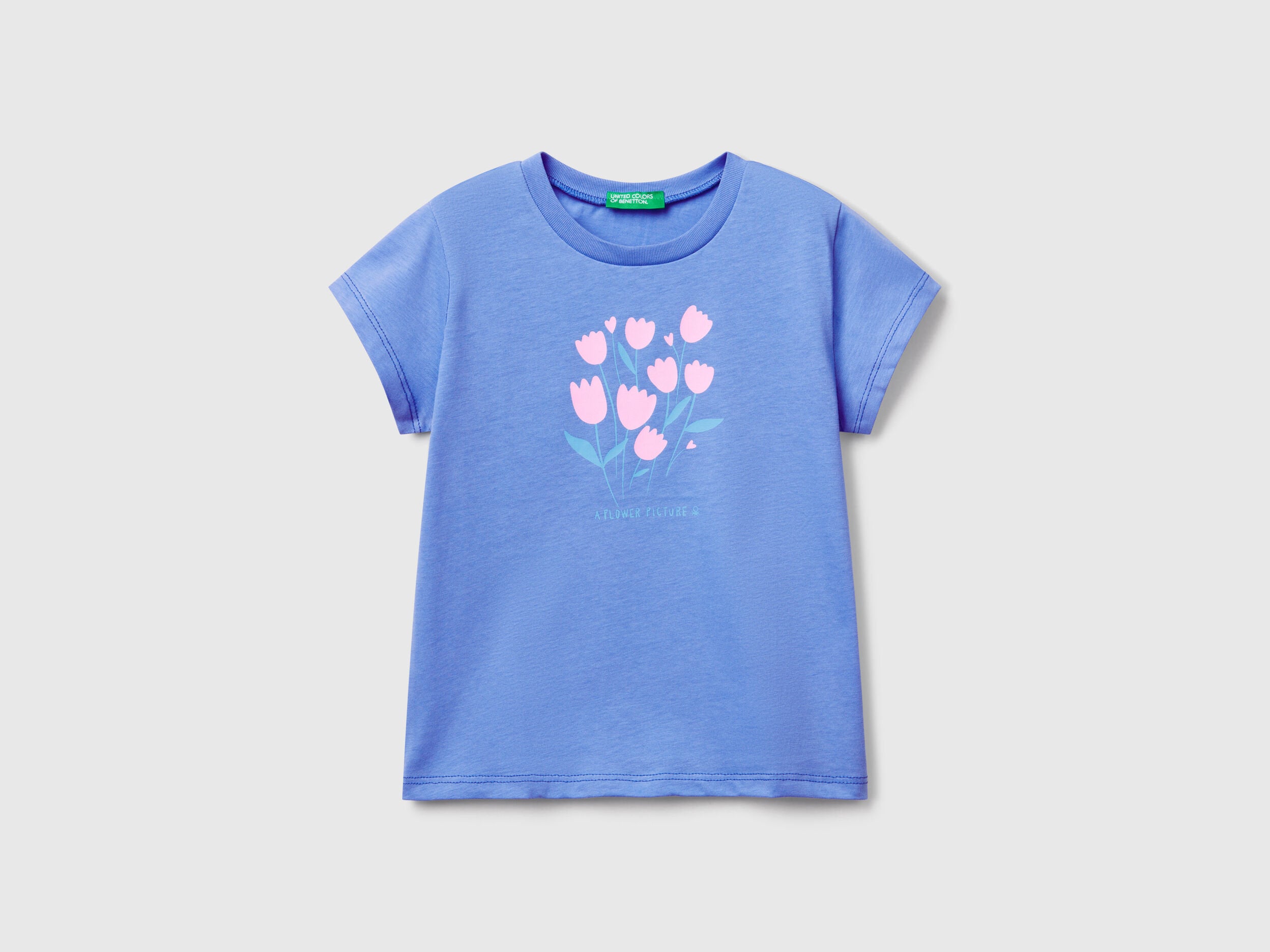Benetton_T-Shirt with Neon Print_3JERG10J3_39Y_01