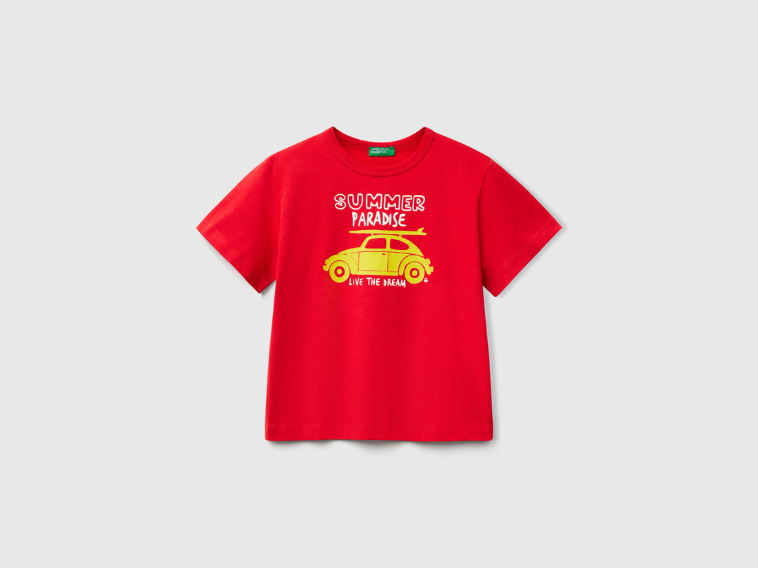 Benetton_T-Shirt with Neon Print_3JERG10JQ_19Q_01