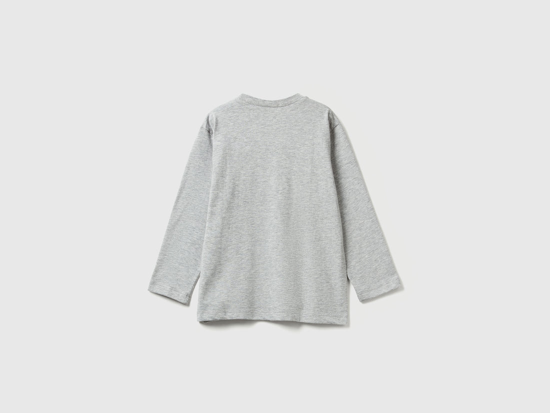 Benetton_Light Gray_T-Shirt with Print_3JERG10K5_501_02