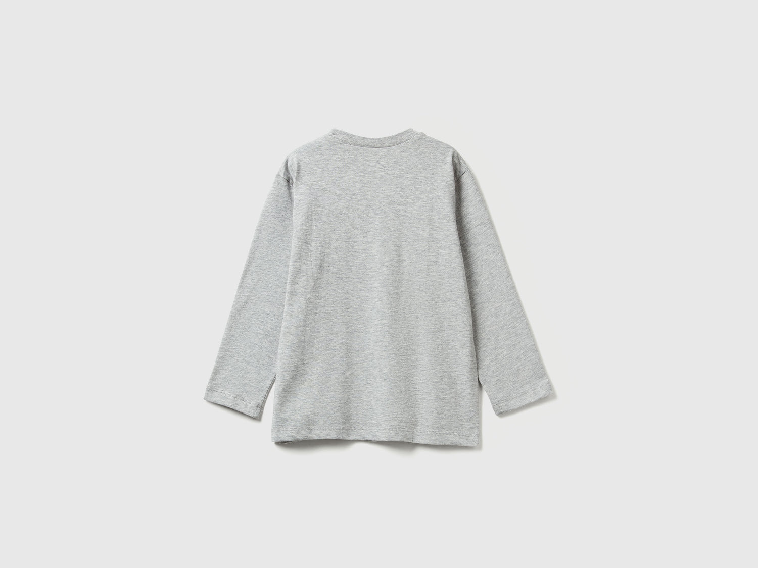 Benetton_Light Gray_T-Shirt with Print_3JERG10K5_501_02