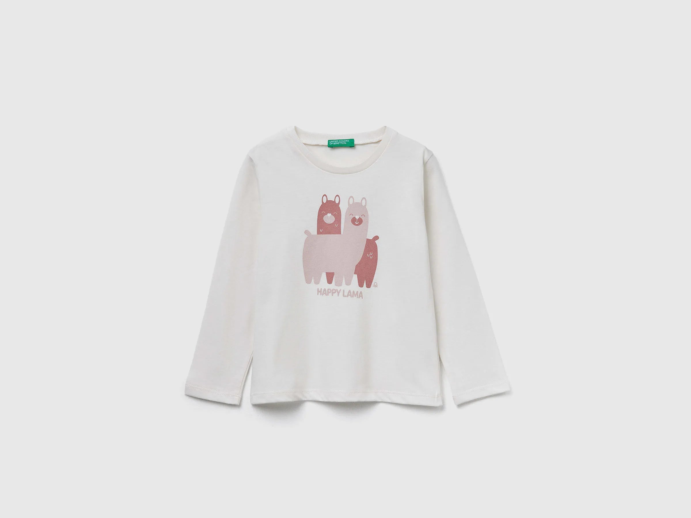 Benetton_Creamy White_Regular Fit T-Shirt with Print_3JERG10KB_074_01
