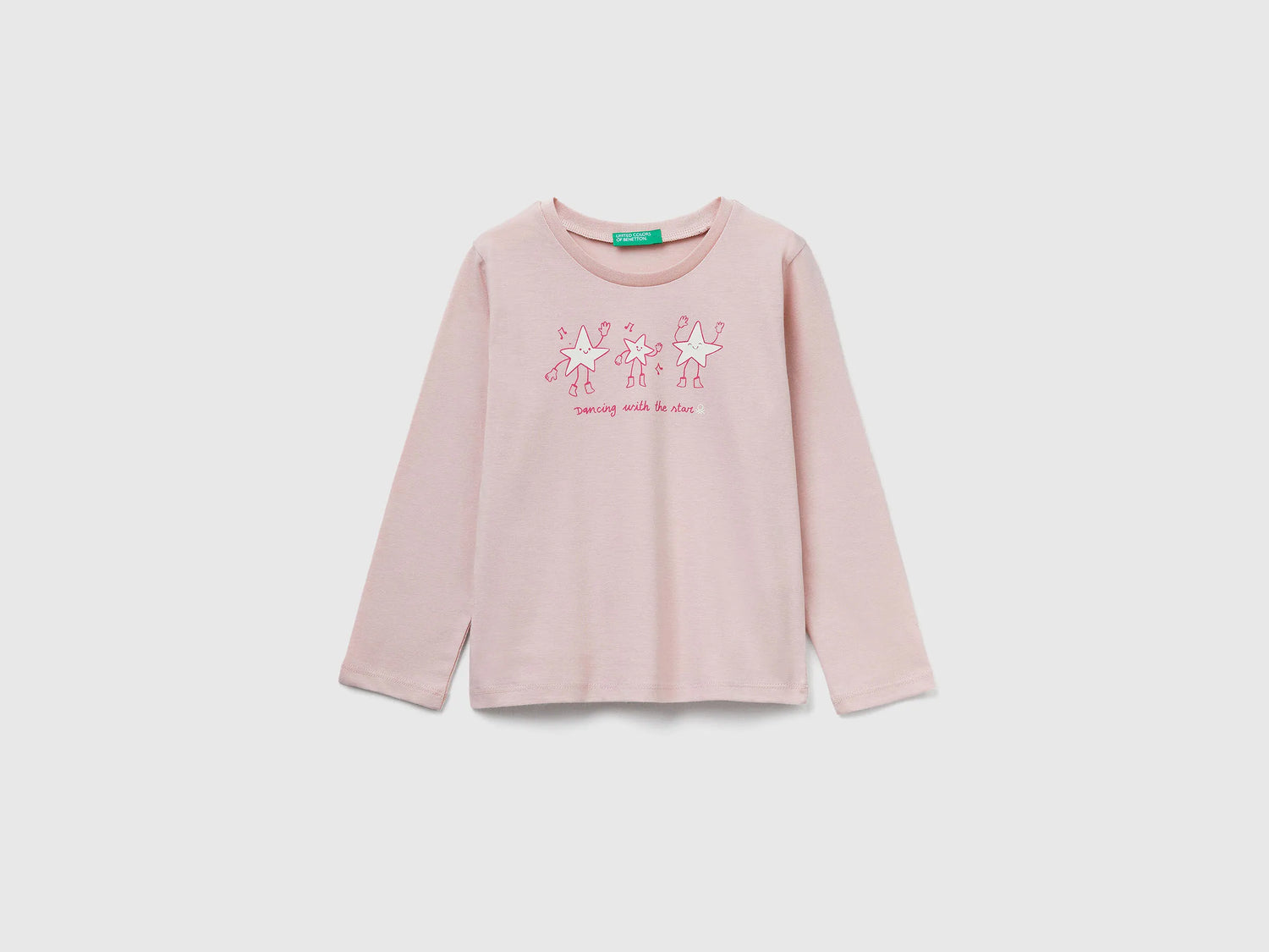 Benetton_Soft Pink_Regular Fit T-Shirt with Print_3JERG10KB_12U_01