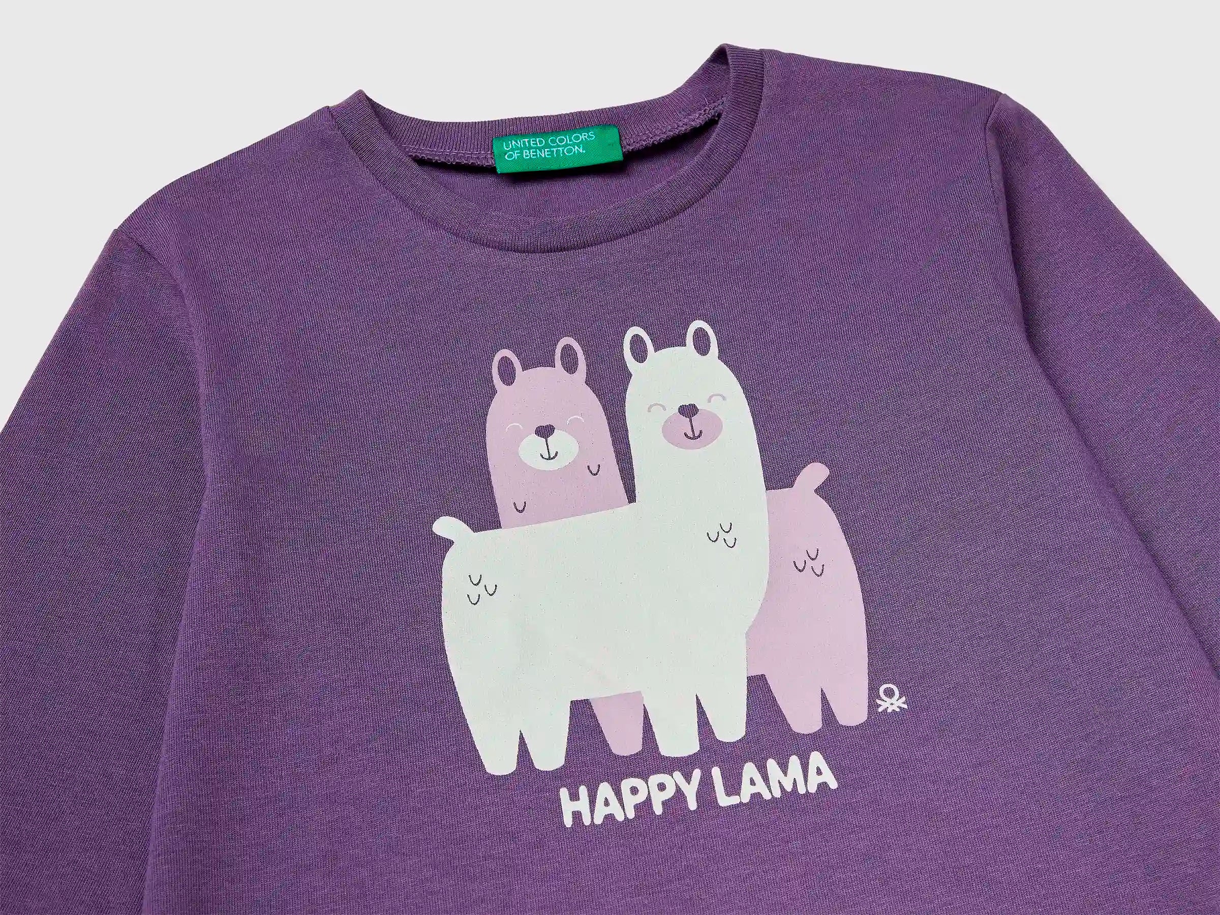 Benetton_Purple_Regular Fit T-Shirt with Print_3JERG10KB_1V4_03