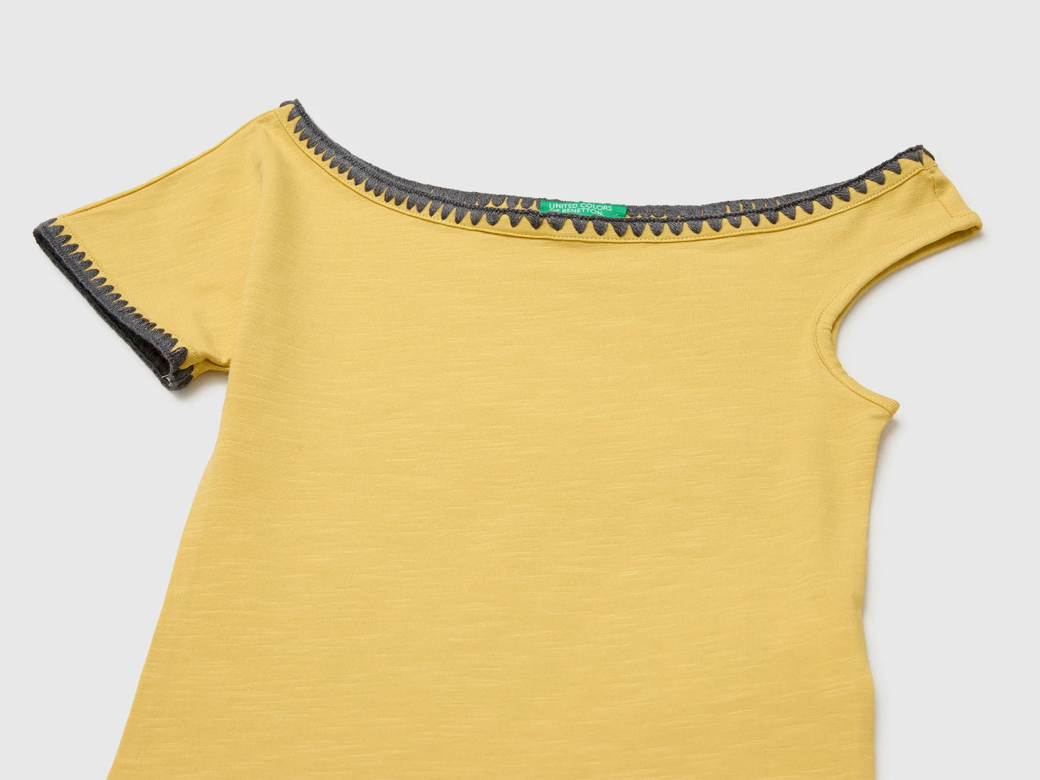 Benetton Yellow Girls Asymmetrical Top SKU: 3JFAC10TG_22R Image 03
