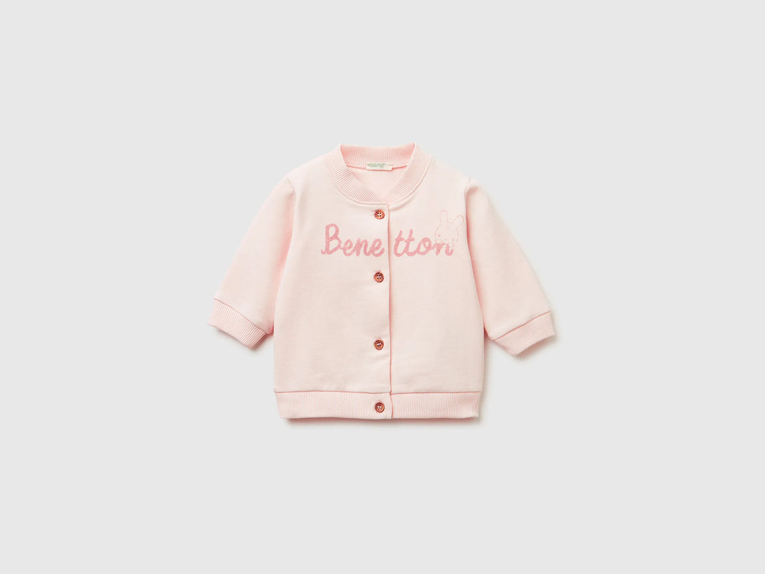 Benetton_Soft Pink_Warm Sweatshirt with Logo Print_3K1CA501S_1B7_01