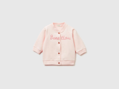 Benetton_Soft Pink_Warm Sweatshirt with Logo Print_3K1CA501S_1B7_01