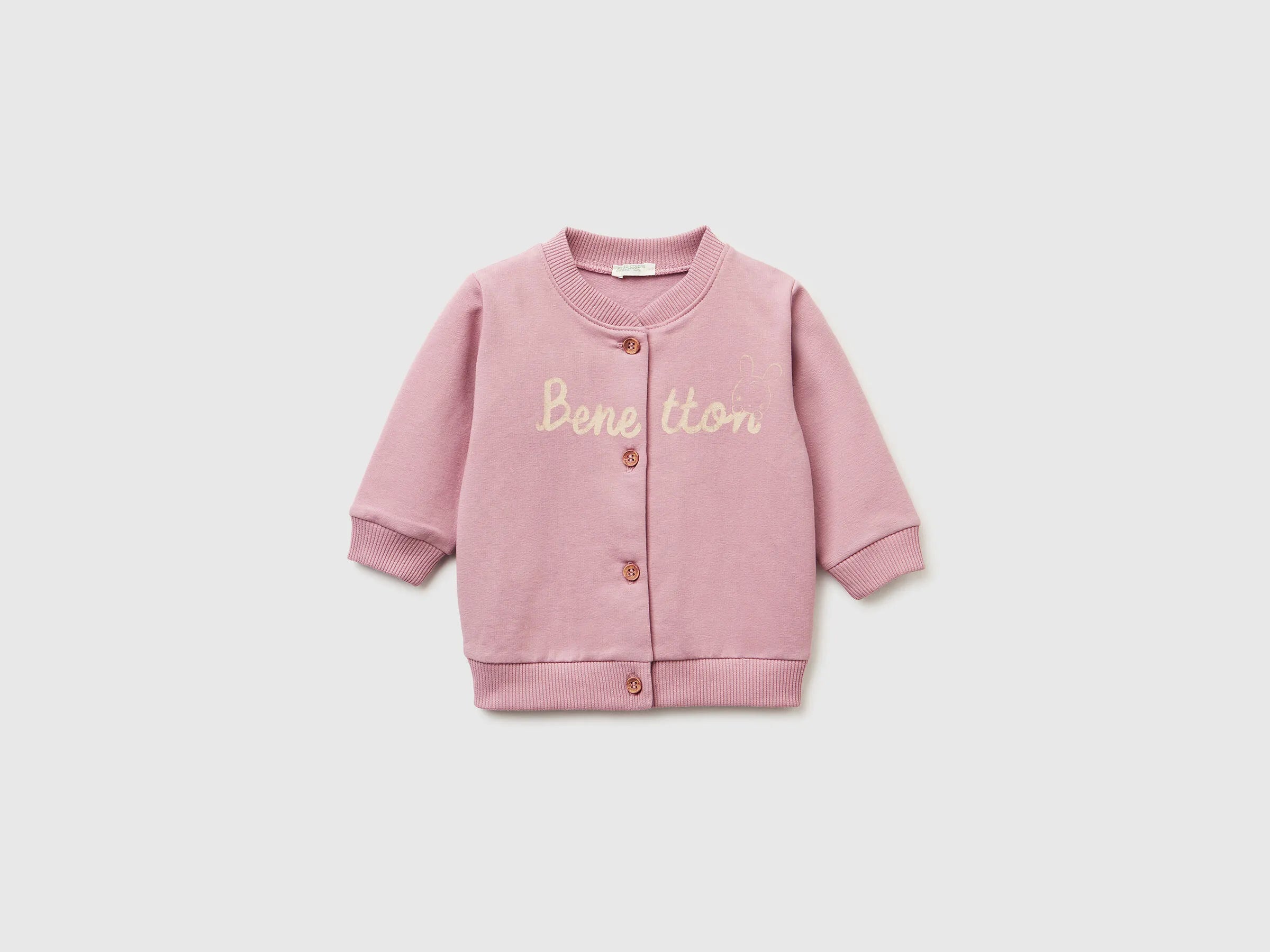 Benetton_Mauve_Warm Sweatshirt with Logo Print_3K1CA501S_25U_01