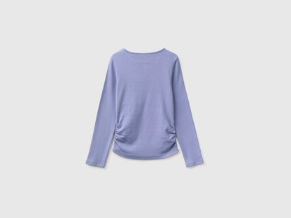 Benetton Violet Girls T-Shirt with Studs SKU: 3K5KC10UG_19J Image 02