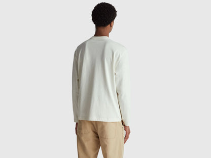 Benetton_Creamy White_T-Shirt with Henley Collar_3L6PU10B6_0R2_02