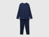 Benetton Blue Men 100% Cotton Long Pyjamas SKU: 3LAT4P037_901 Image 01