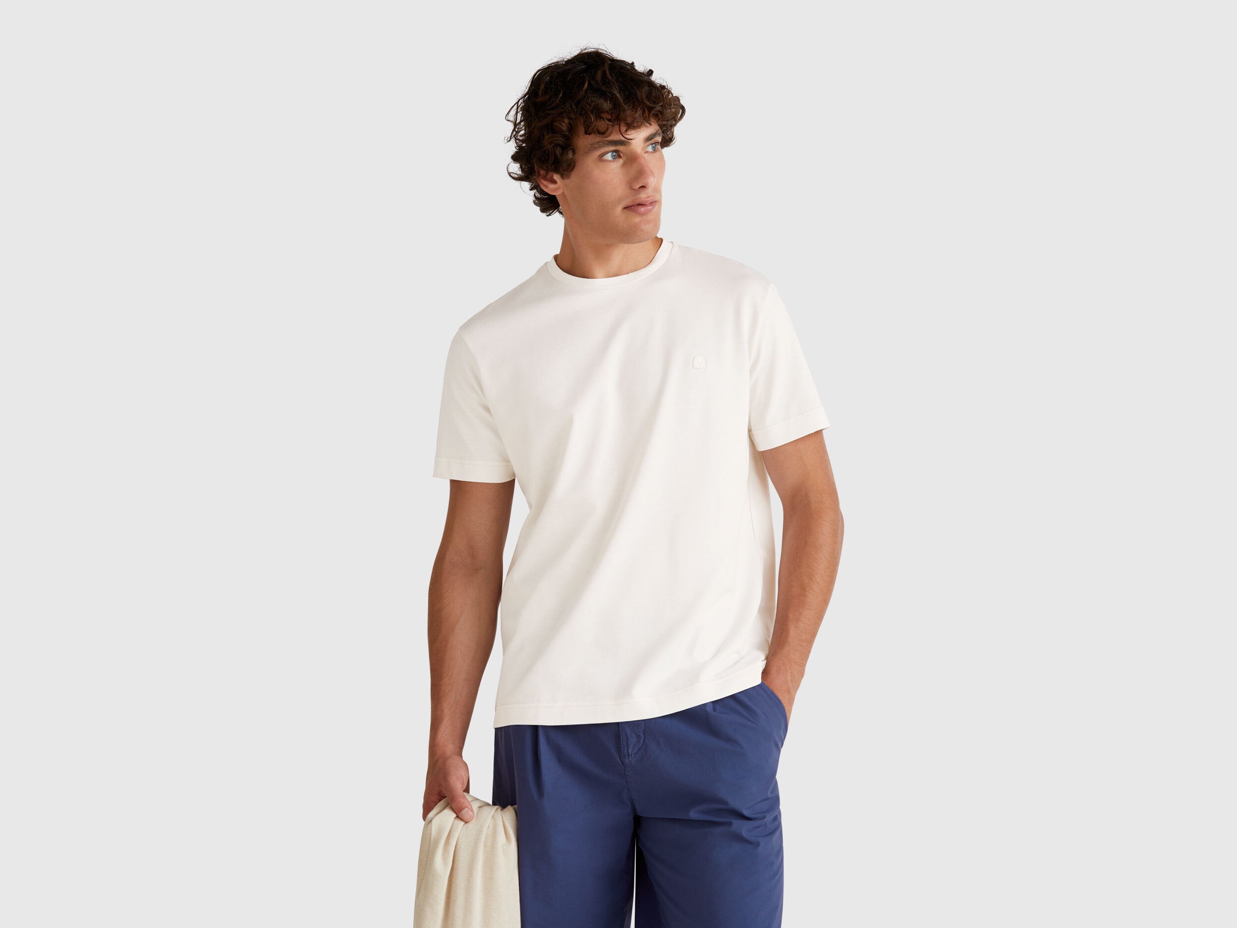 Benetton_T-Shirt in Micro Pique_3M4WU1088_6Z3_01