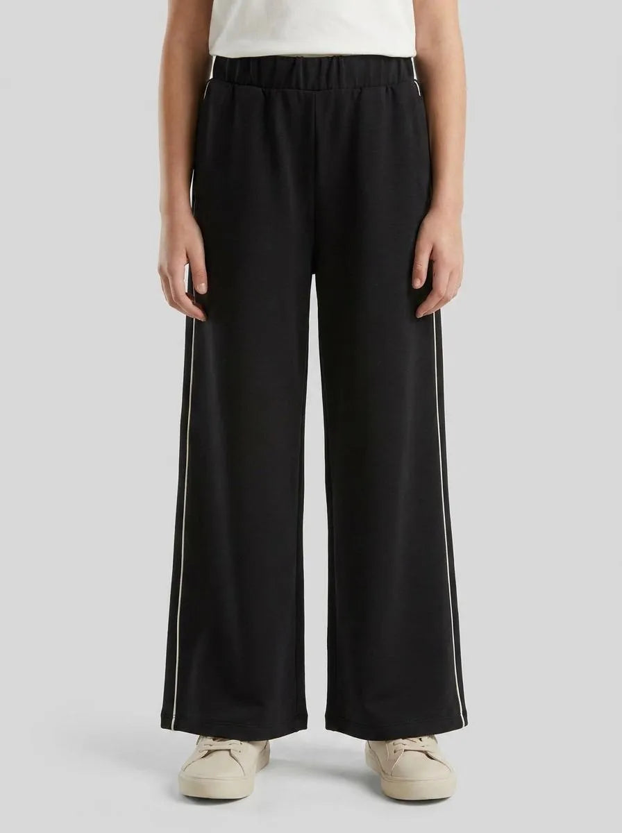 Benetton Black Girls Wide-Fit Neoprene Trousers SKU: 3M9KCF071_100 Image 00