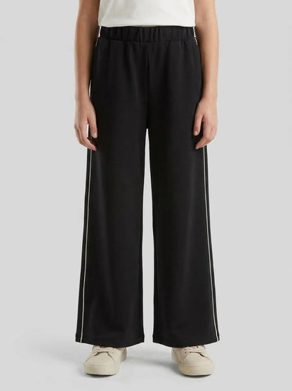 Benetton Black Girls Wide-Fit Neoprene Trousers SKU: 3M9KCF071_100 Image 00