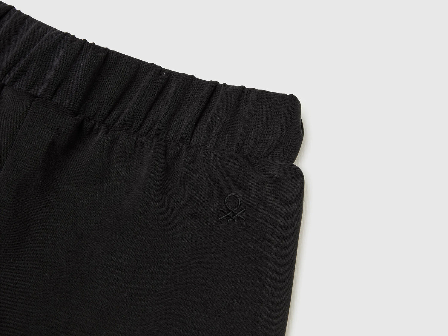 Benetton Black Girls Wide-Fit Neoprene Trousers SKU: 3M9KCF071_100 Image 03