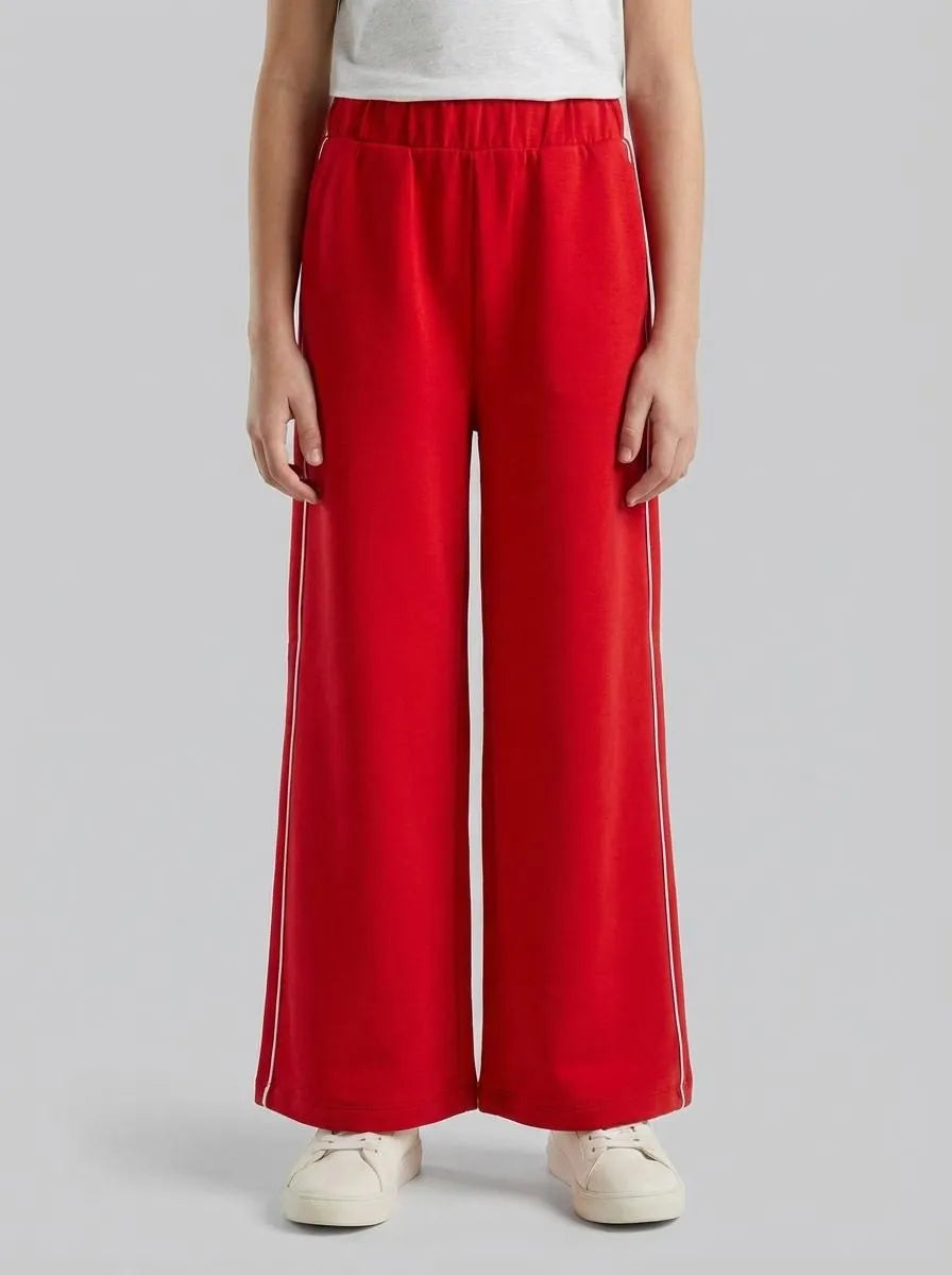 Benetton Red Girls Wide-Fit Neoprene Trousers SKU: 3M9KCF071_30A Image 00