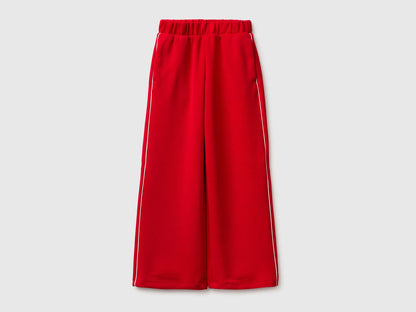 Benetton Red Girls Wide-Fit Neoprene Trousers SKU: 3M9KCF071_30A Image 01