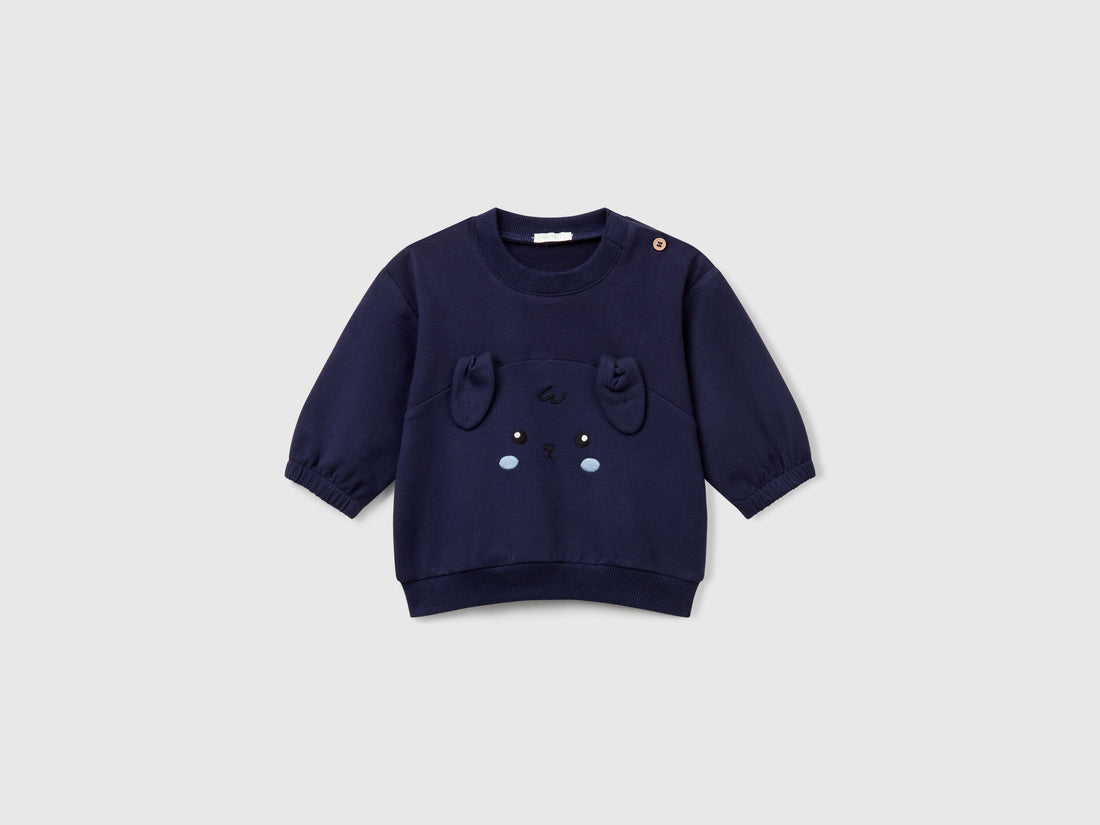 Benetton_Blue_Sweatshirt with Embroidery and Patches_3MDSA1061_252_01