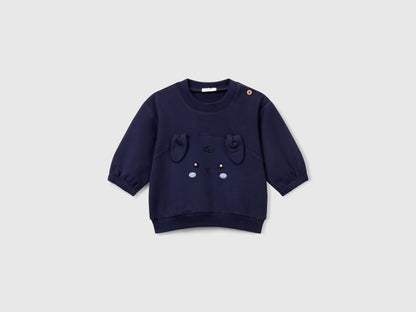 Benetton_Blue_Sweatshirt with Embroidery and Patches_3MDSA1061_252_01