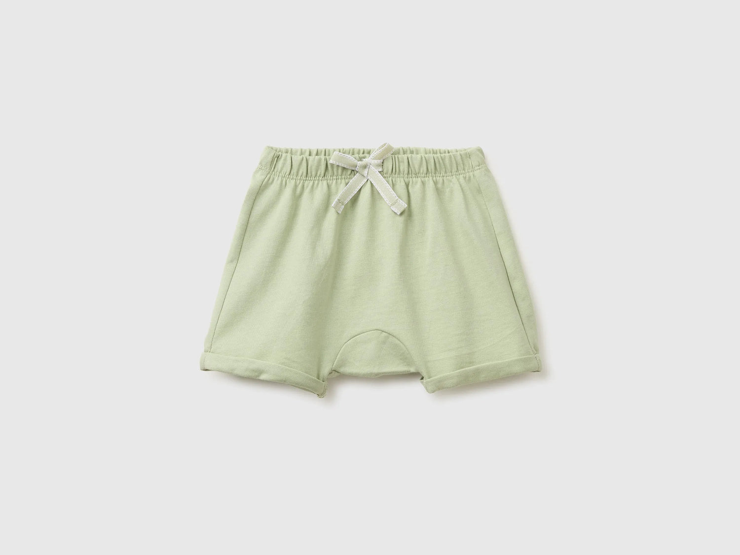 Benetton Grey Baby Shorts with Animal Embroidery SKU: 3MI5A900K_218 Image 01