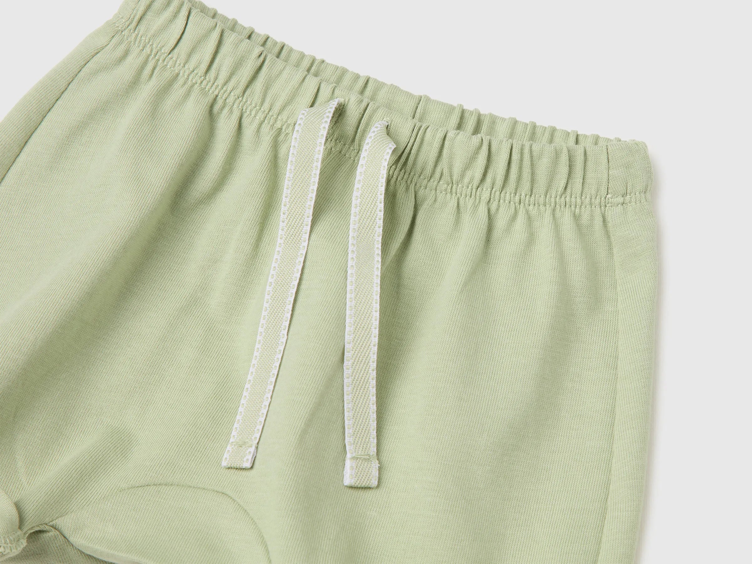 Benetton Grey Baby Shorts with Animal Embroidery SKU: 3MI5A900K_218 Image 03