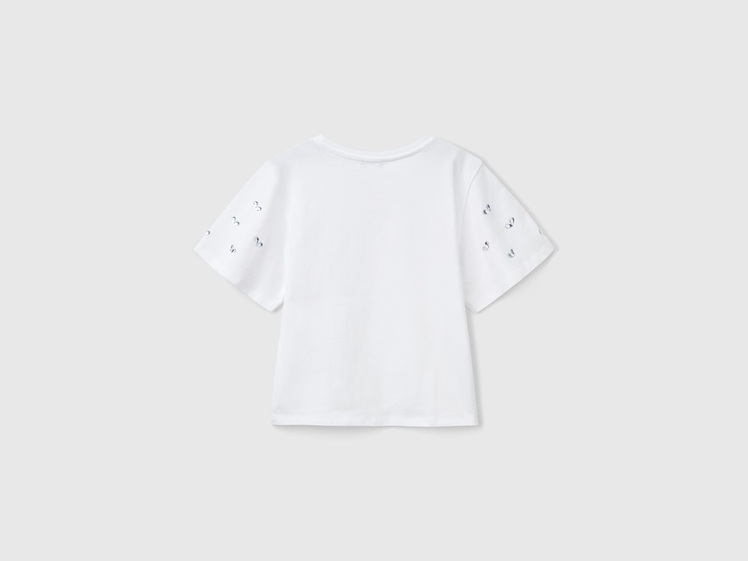 Benetton_T-Shirt with Rhinestone Sleeves_3MI5C10O1_101_02
