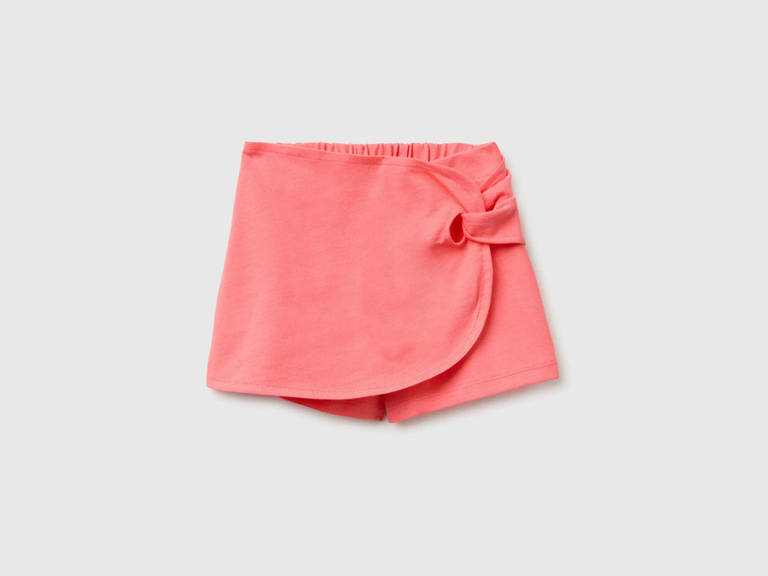 Benetton Pink Girls Knotted Culottes SKU: 3MI5G9028_35Q Image 01