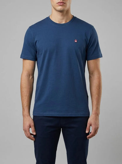 Benetton Air Force Blue Men Organic Cotton T-Shirt SKU: 3MI5J1AF7_817 Image 00