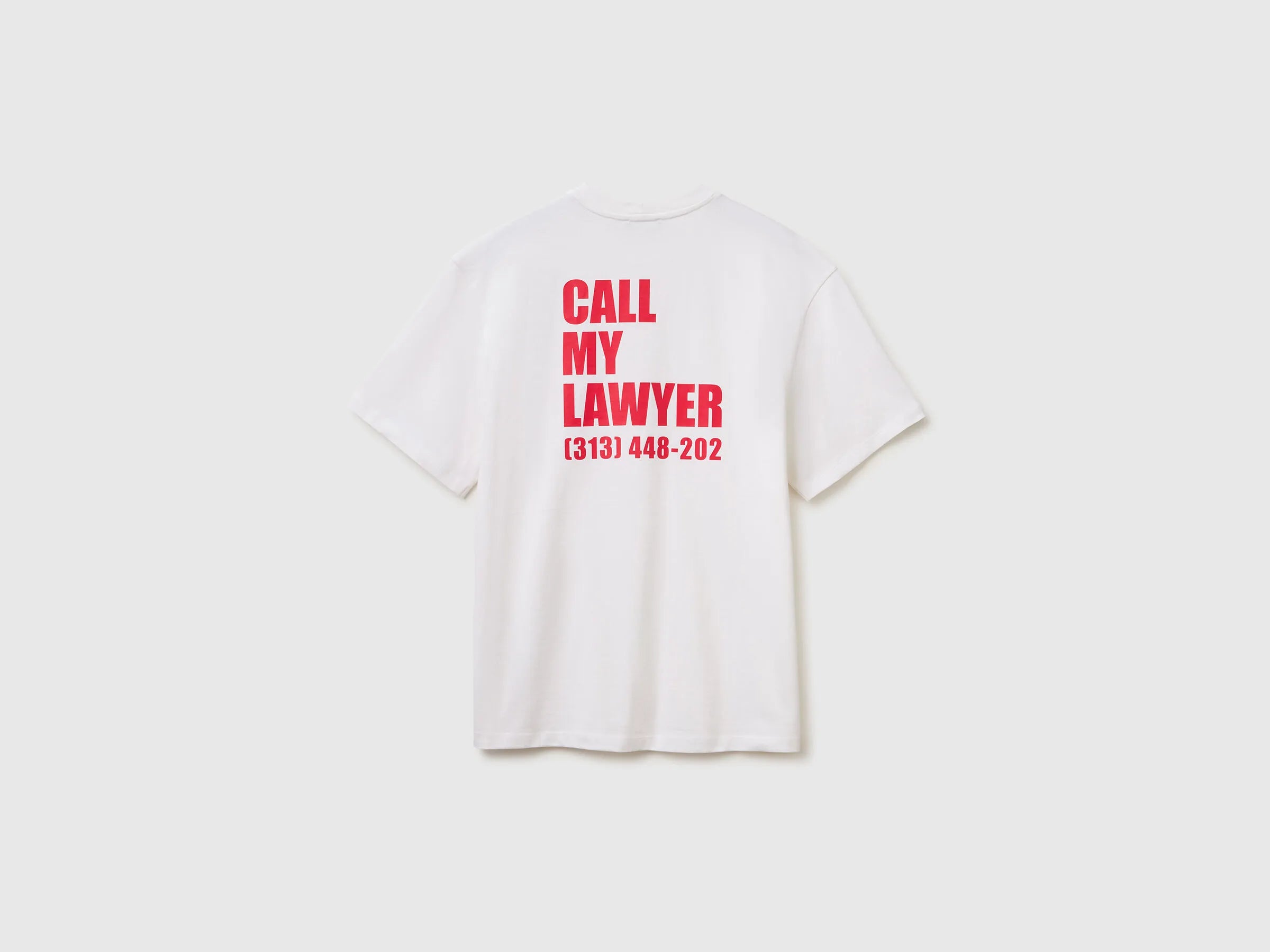 Benetton White Men Relaxed Fit T-Shirt with Print SKU: 3MI5U10BW_905 Image 02