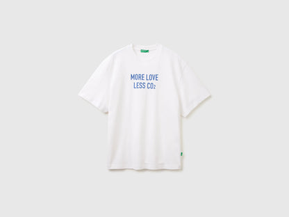 Benetton White Men Relaxed Fit T-Shirt with Print SKU: 3MI5U10C5_101 Image 01