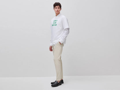 Benetton White Men Relaxed Fit T-Shirt with Print SKU: 3MI5U10C5_902 Image 03