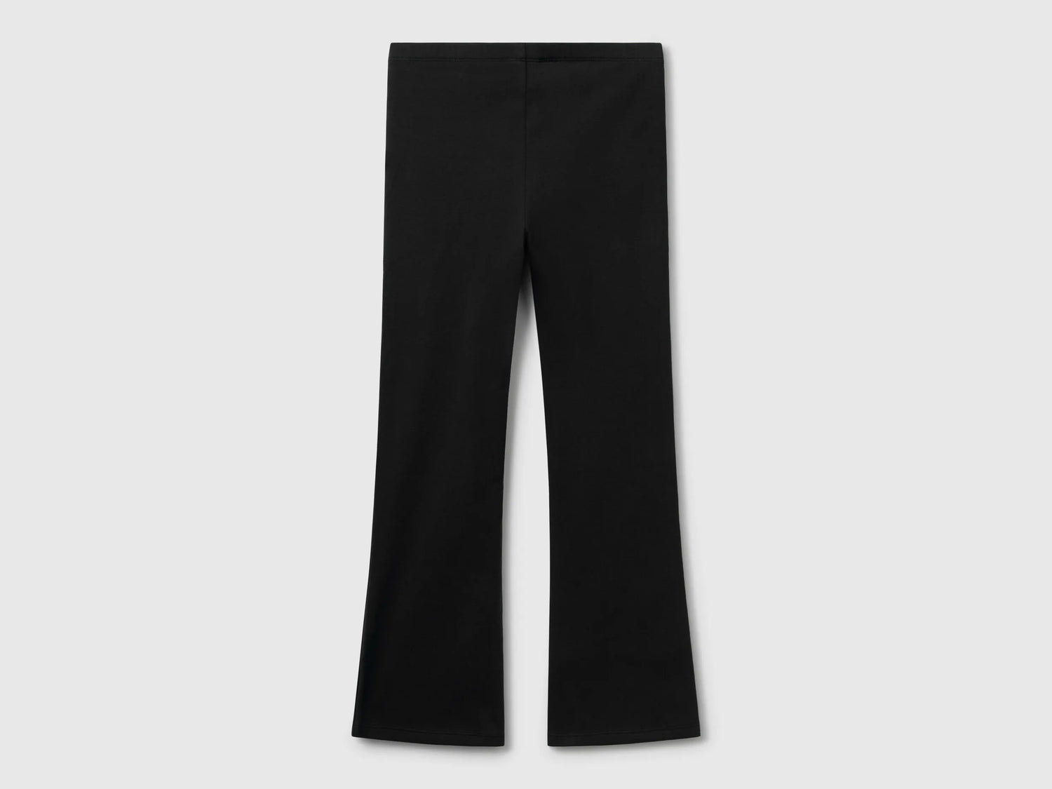 Benetton Black Girls Flared Leggings in Stretch Cotton SKU: 3MT1CF037_100 Image 02