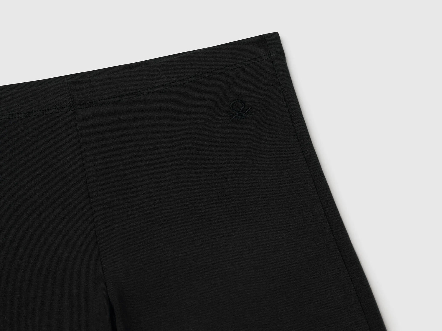 Benetton Black Girls Flared Leggings in Stretch Cotton SKU: 3MT1CF037_100 Image 03