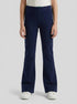Benetton Dark Blue Girls Flared Leggings in Stretch Cotton SKU: 3MT1CF037_252 Image 00