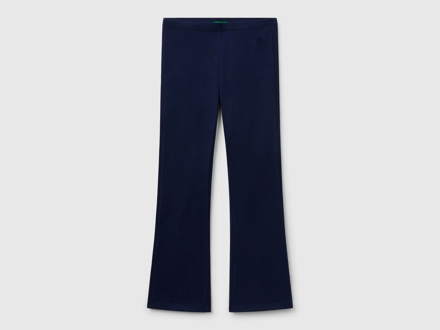 Benetton Dark Blue Girls Flared Leggings in Stretch Cotton SKU: 3MT1CF037_252 Image 01
