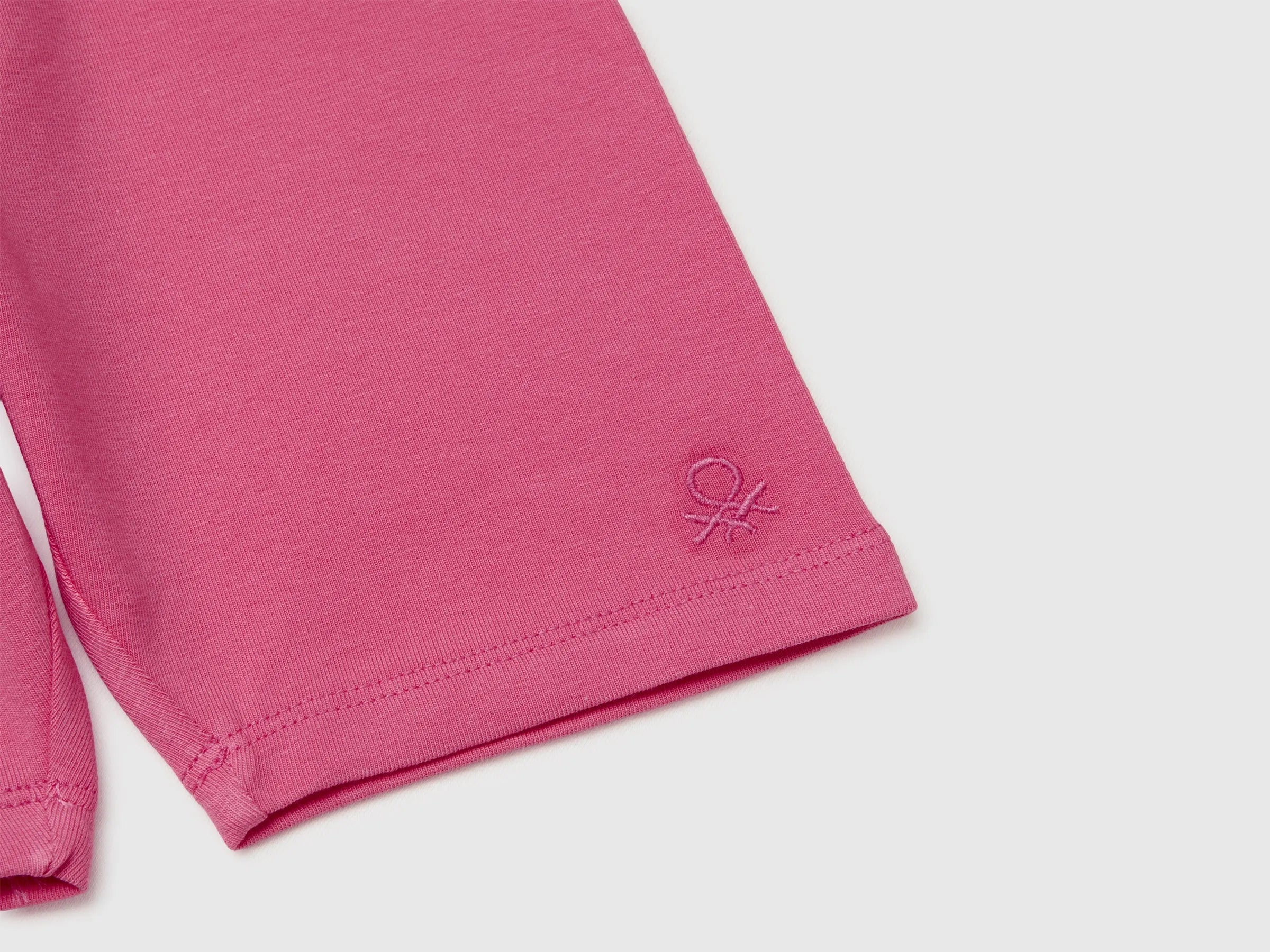 Benetton Pink Girls Stretch Cotton Short Leggings SKU: 3MT1G900R_01T Image 03
