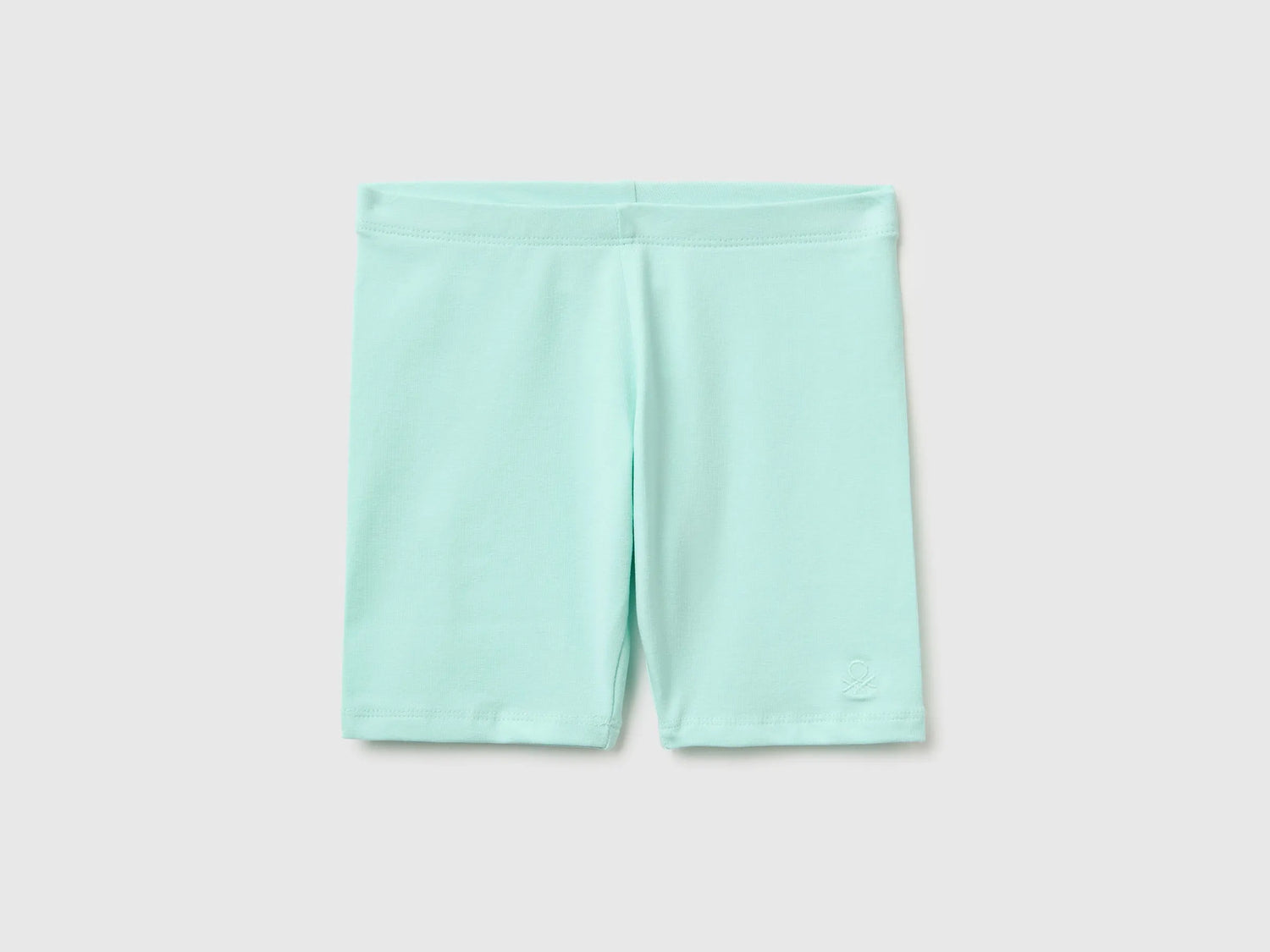 Benetton Blue Girls Stretch Cotton Short Leggings SKU: 3MT1G900R_0E6 Image 01