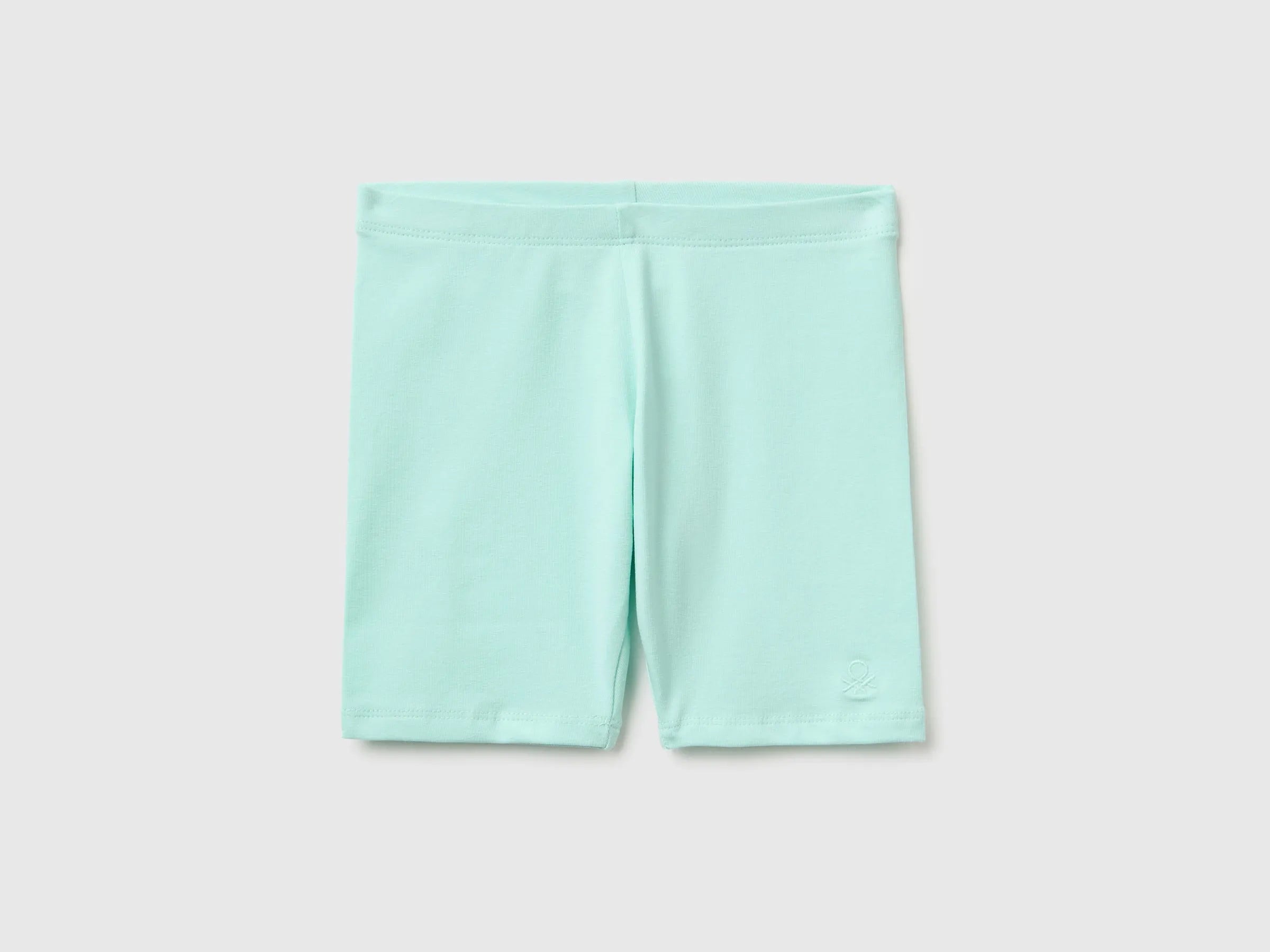 Benetton Blue Girls Stretch Cotton Short Leggings SKU: 3MT1G900R_0E6 Image 01