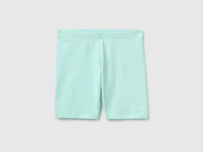 Benetton Blue Girls Stretch Cotton Short Leggings SKU: 3MT1G900R_0E6 Image 01