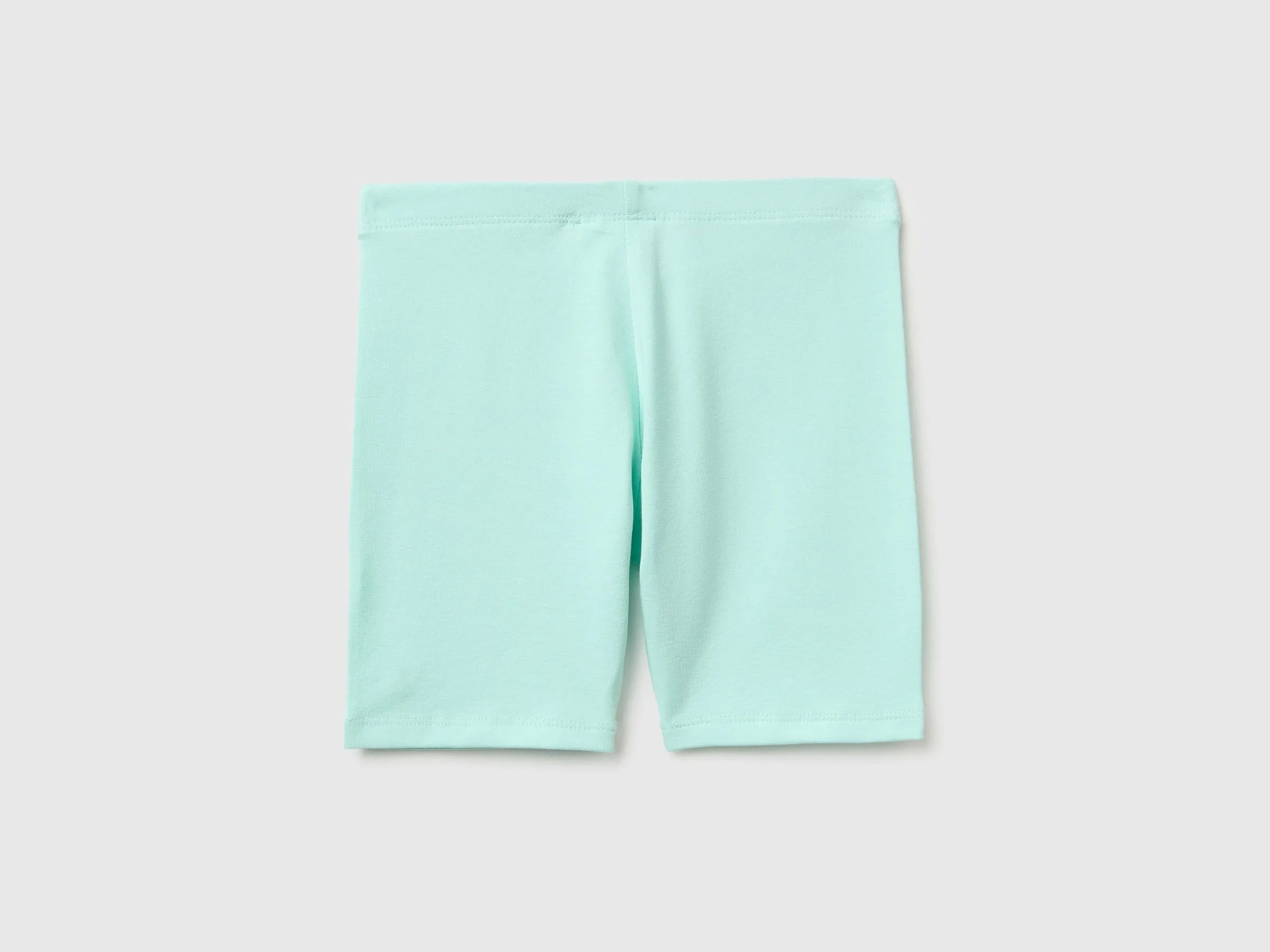 Benetton Blue Girls Stretch Cotton Short Leggings SKU: 3MT1G900R_0E6 Image 02