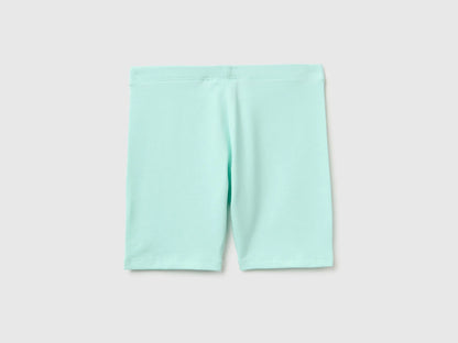 Benetton Blue Girls Stretch Cotton Short Leggings SKU: 3MT1G900R_0E6 Image 02