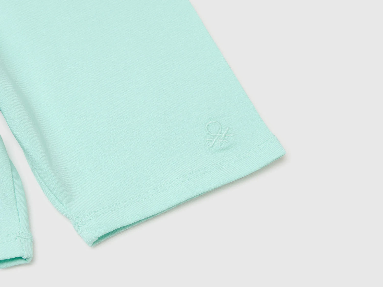 Benetton Blue Girls Stretch Cotton Short Leggings SKU: 3MT1G900R_0E6 Image 03